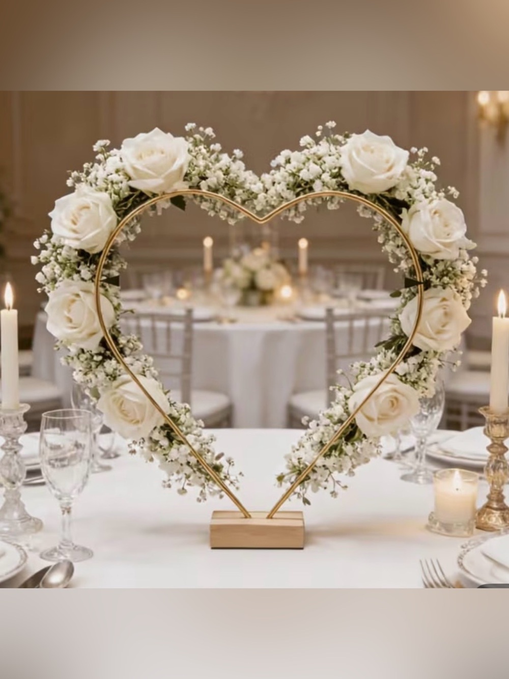 NWT Gold Heart-Shaped Wedding Centerpieces, or Decor  , Elegant, bridal shower,